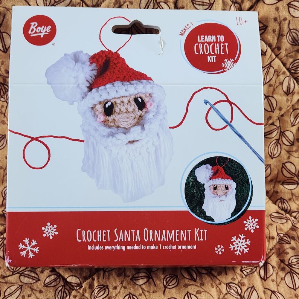 Boye Learn To Crochet Kit Santa Ornament For Beginners New In Box